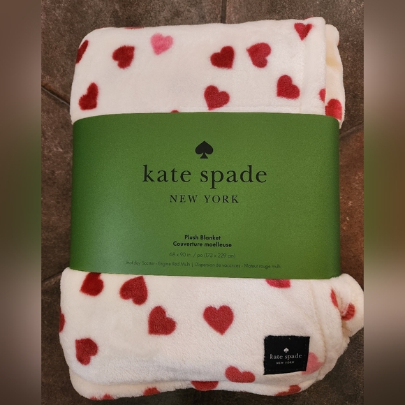 Kate spade plush blanket heart pattern queen size